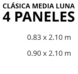 Clásica media luna 4 paneles PT4 0.83 x 2.10 m PT5 0.90 x 2.10 m 